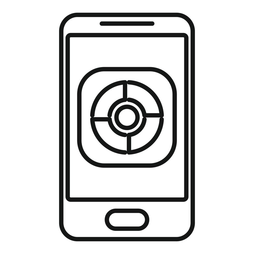 Smartphone remote control icon, outline style vector