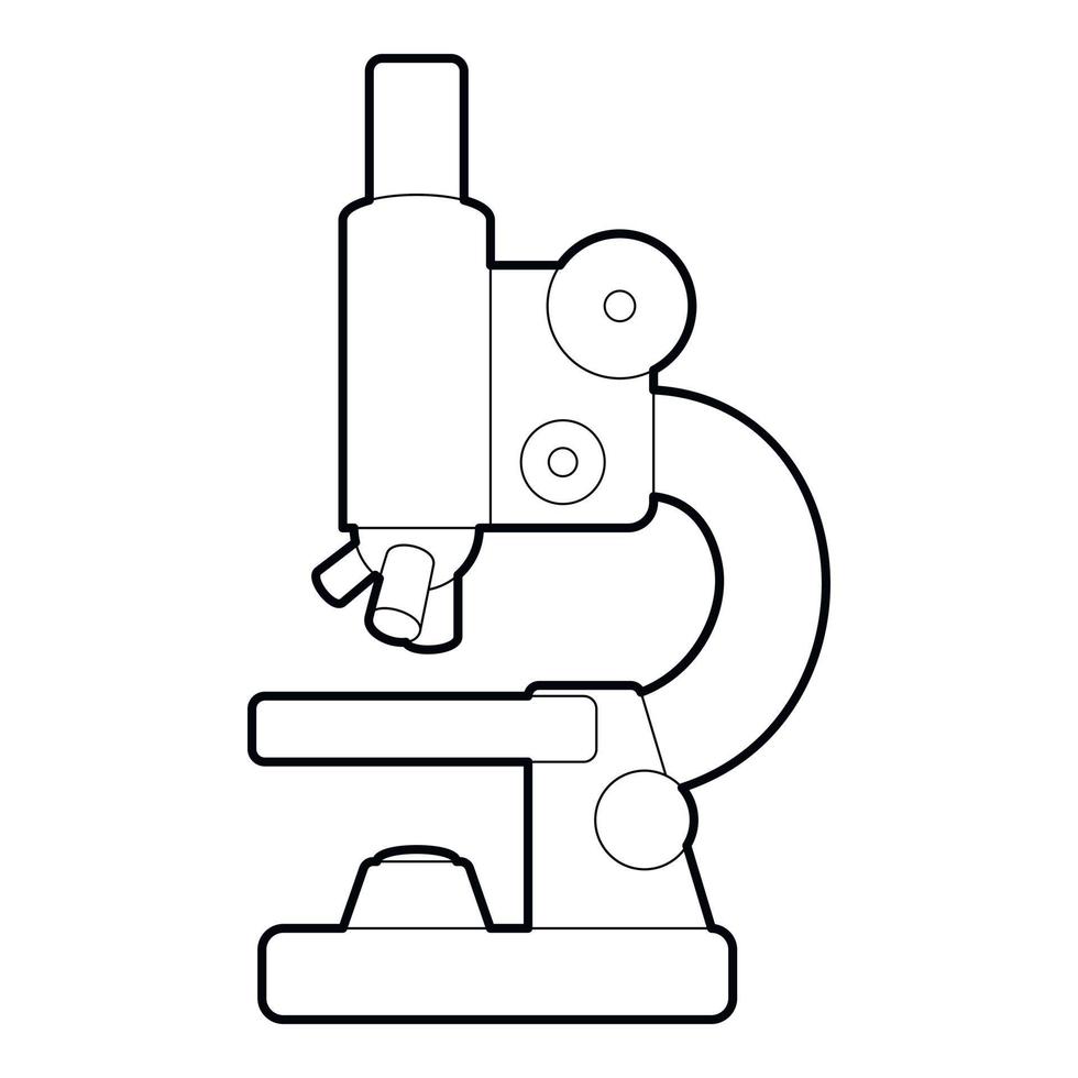 Microscope icon, outline style vector