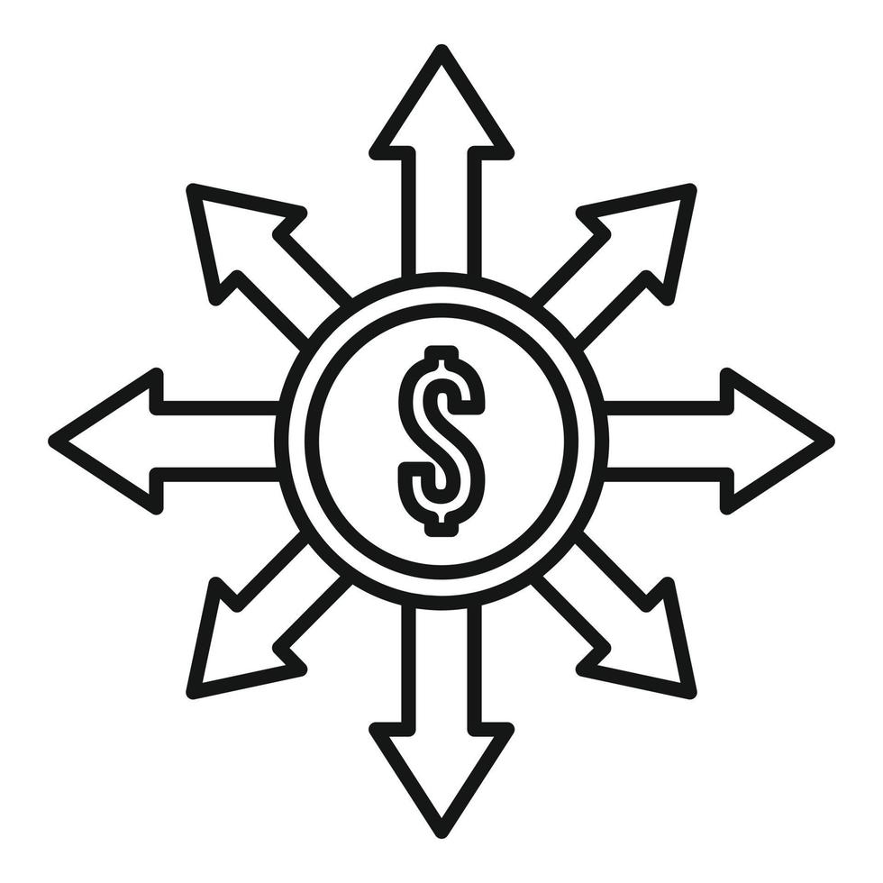 Debt restructuring icon, outline style vector