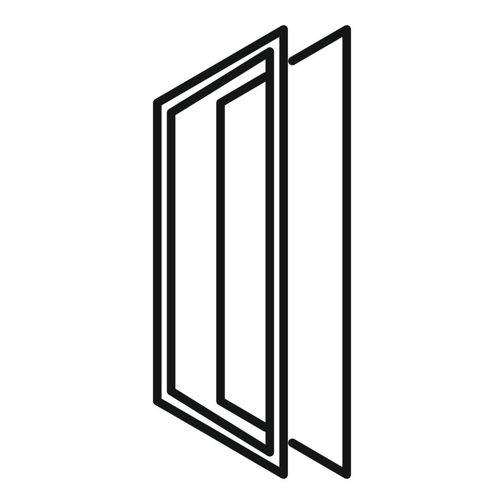 Window protective glass icon, outline style vector