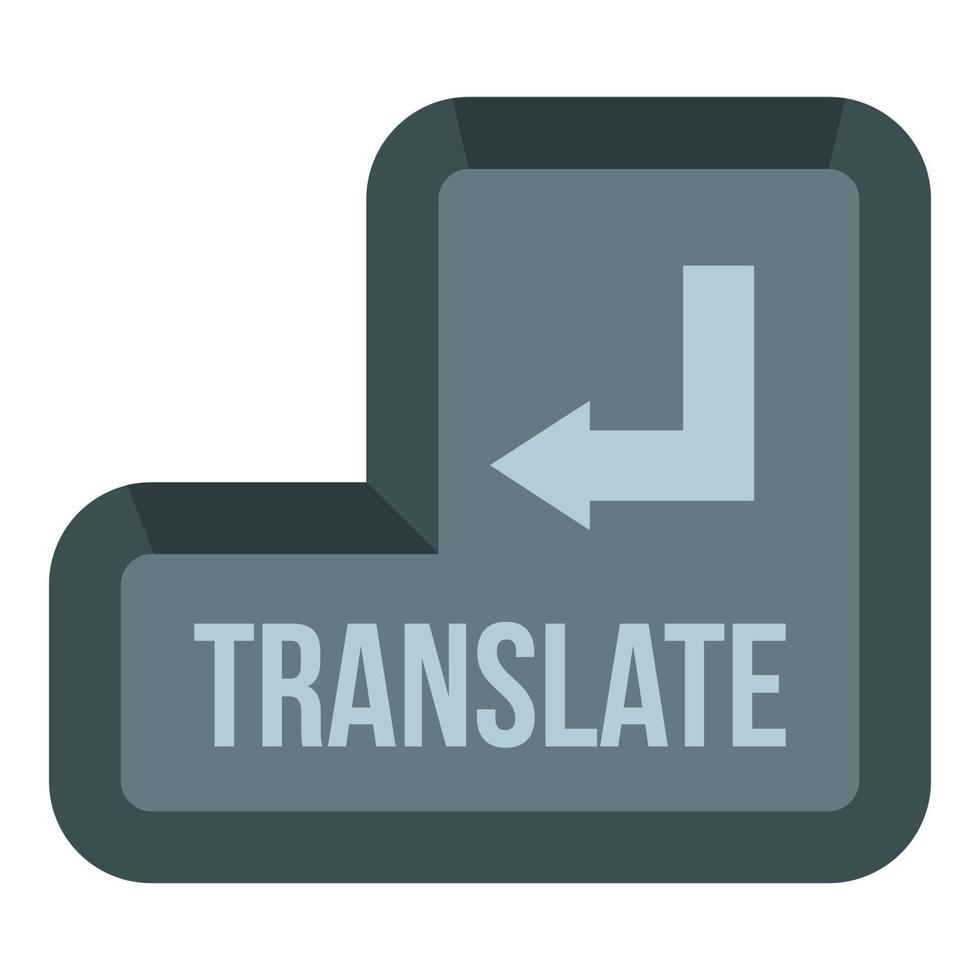 icono de botón de traducción, tipo plano vector