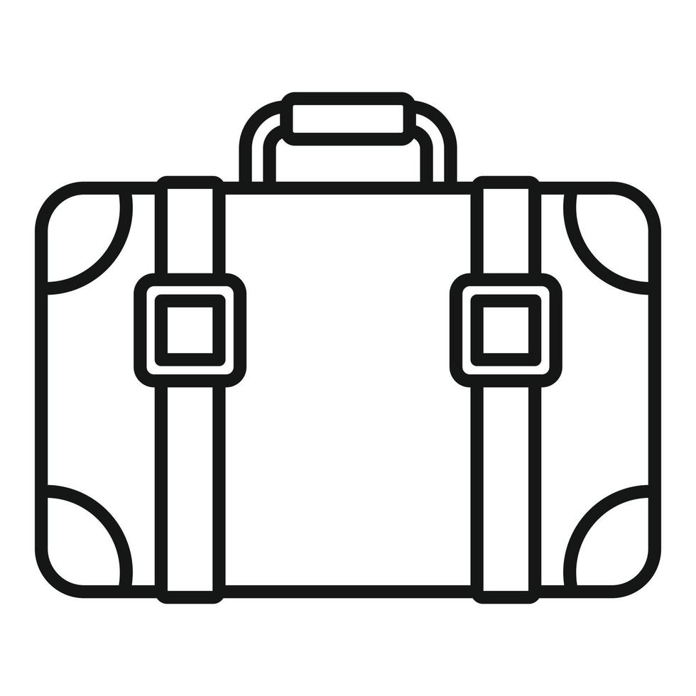 icono de maleta de autostop, estilo de esquema vector
