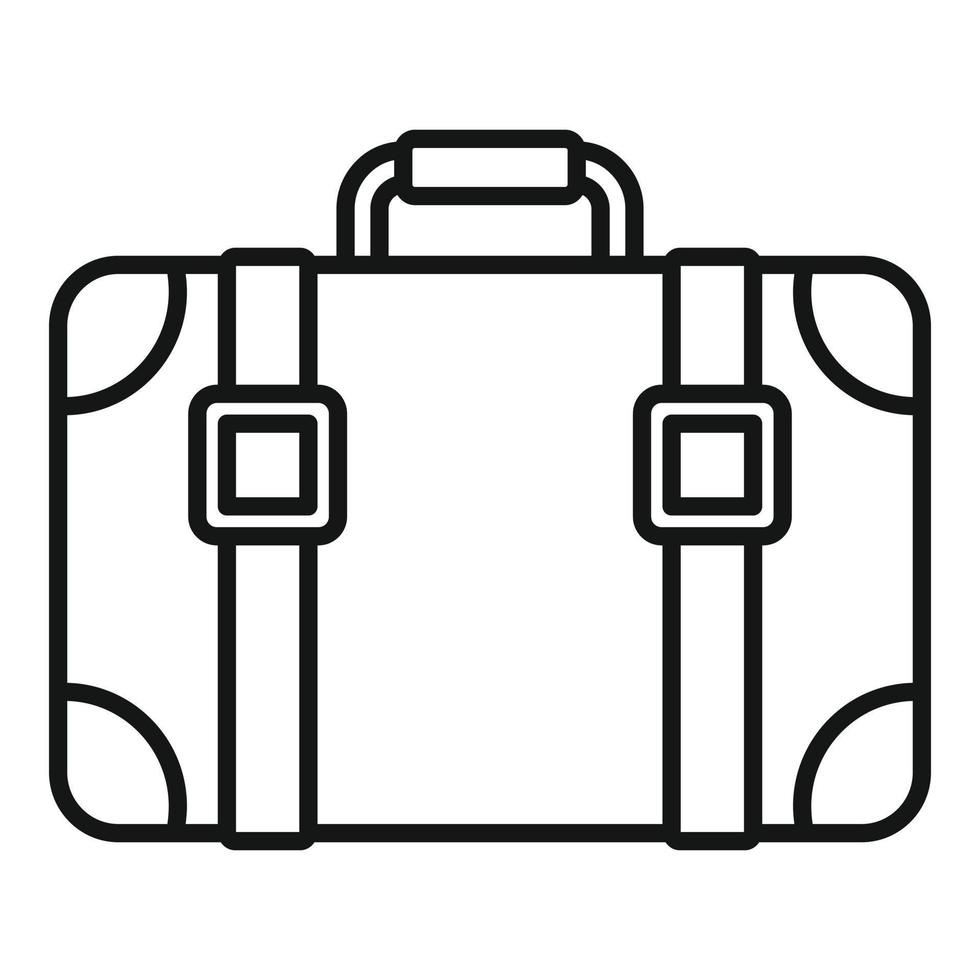 Hitchhiking suitcase icon, outline style vector