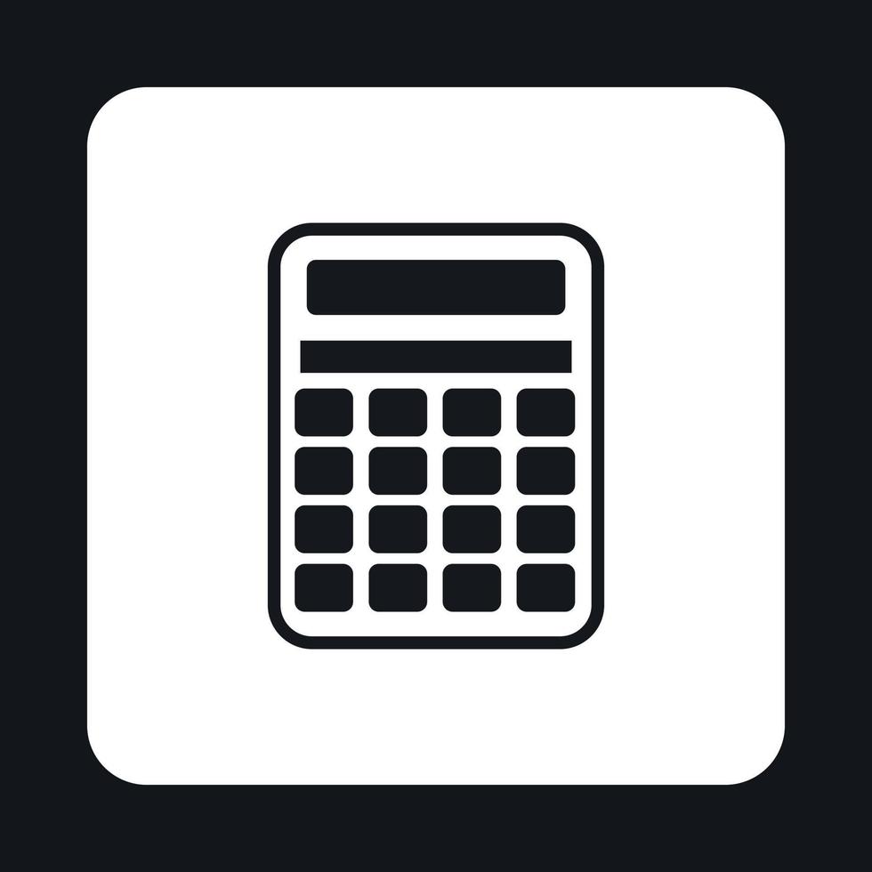 School calculator icon, simple style vector