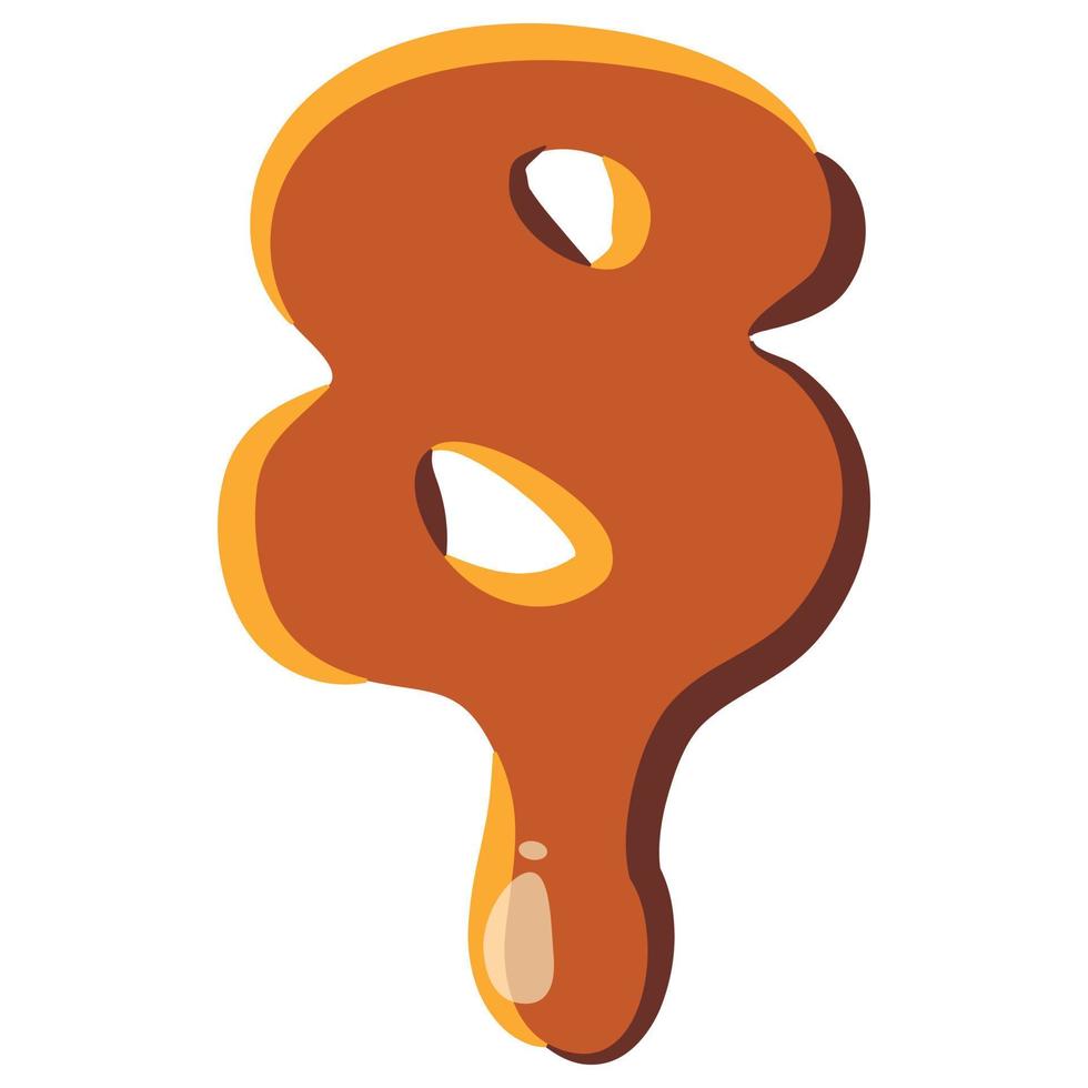 Number 8 from caramel icon vector