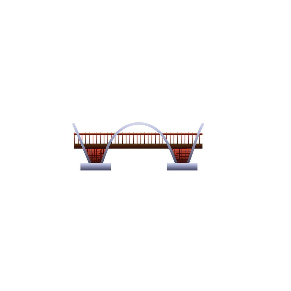 Road bridge icon, cartoon style vector