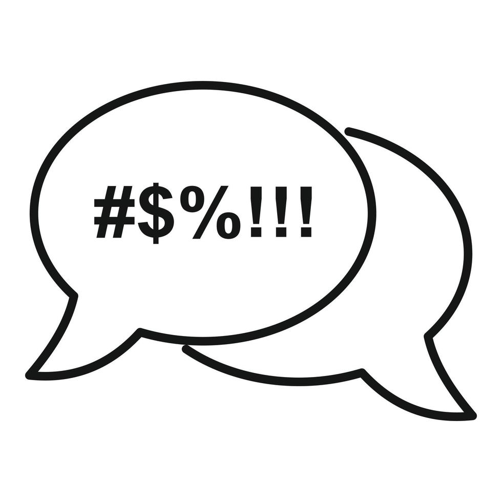 Rage chat icon, outline style vector