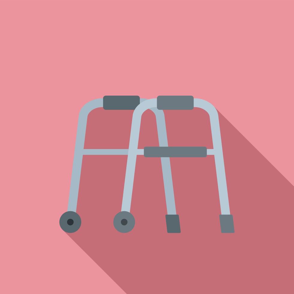 Senior walker icon, flat style vector