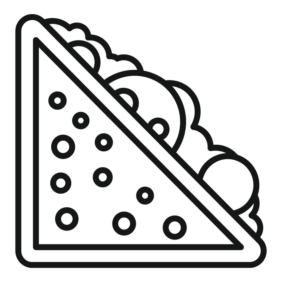 icono de sándwich, estilo de esquema vector