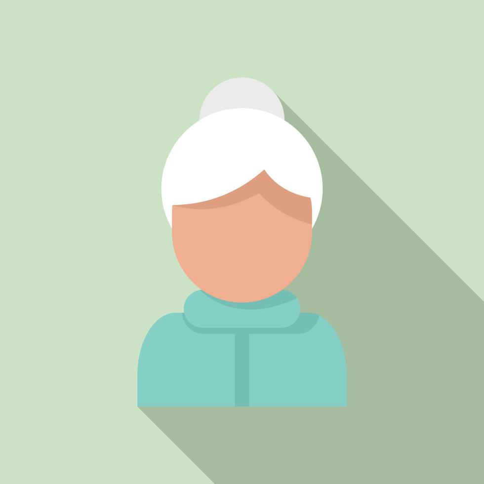 Retirement grandma icon, flat style vector
