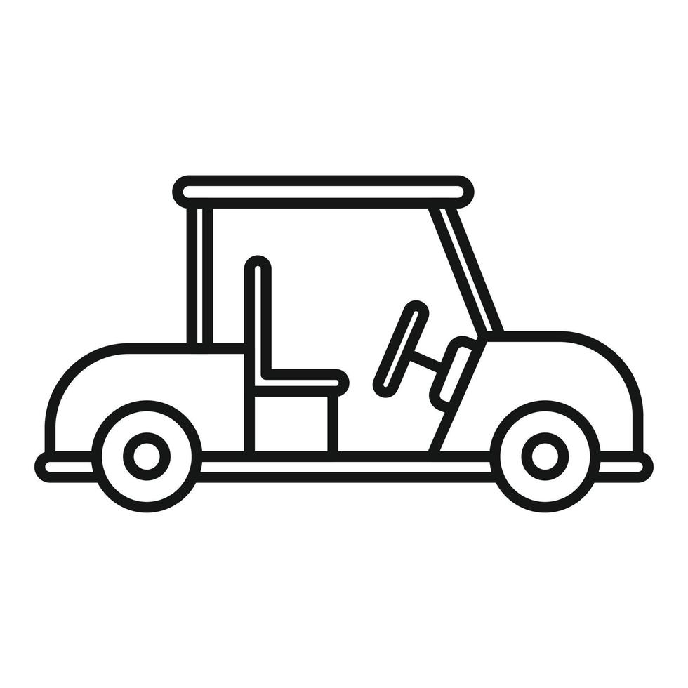 carrito de golf icono de buggy, estilo de esquema vector