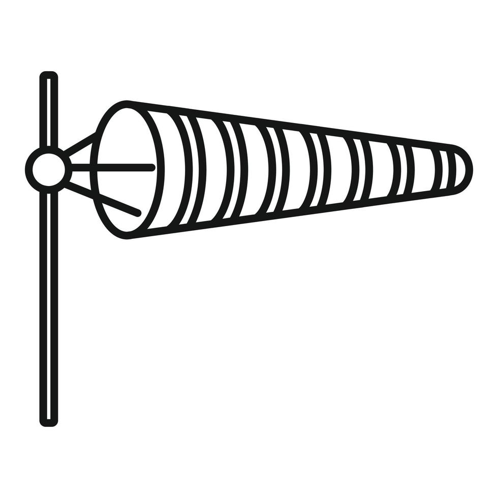 Wind direction flag icon, outline style vector