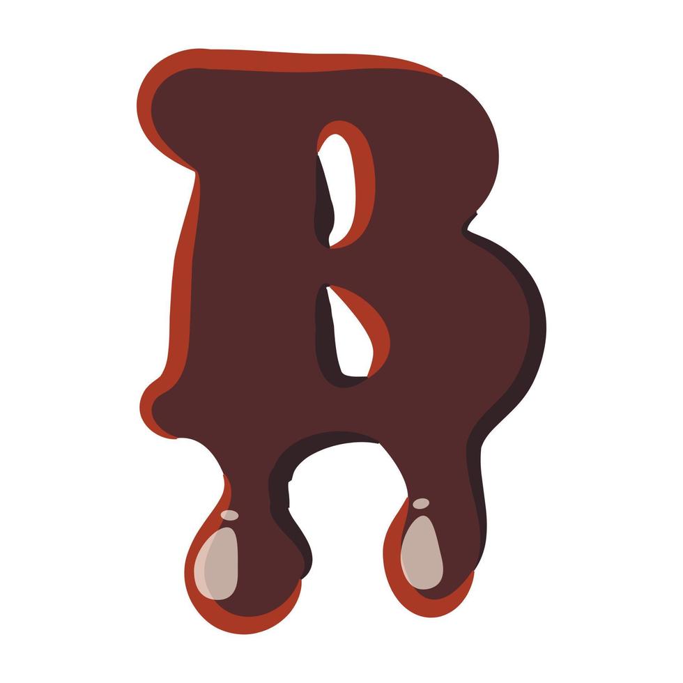 letra b del alfabeto latino hecha de chocolate vector