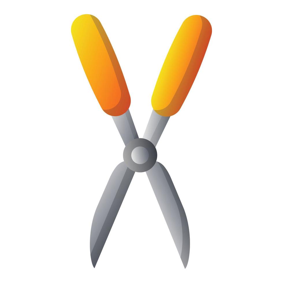 Garden bush scissors icon, cartoon style vector
