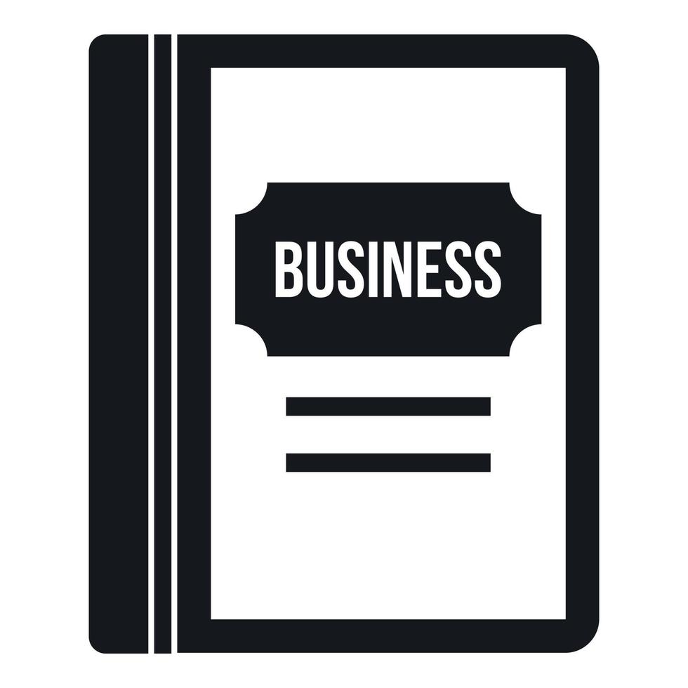 Business book icon, simple style vector