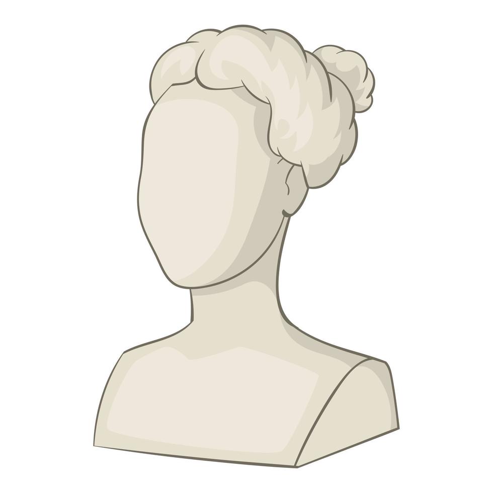 escultura, cabeza, de, mujer, icono, caricatura, estilo vector