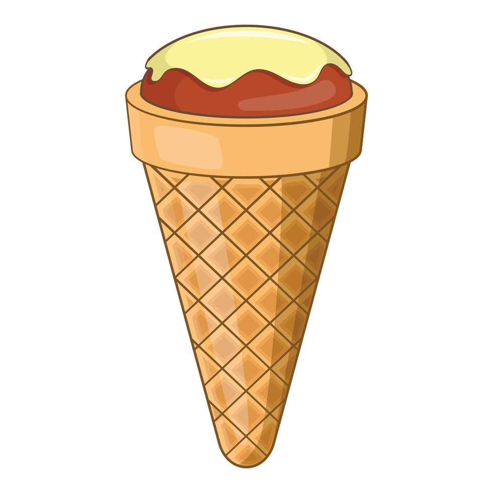 Pistachio ice cream icon, cartoon style vector