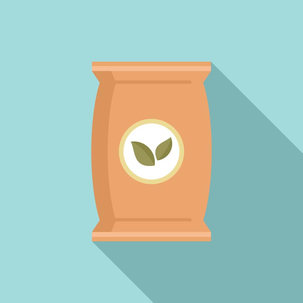 Plant soil pack icon, flat style vector