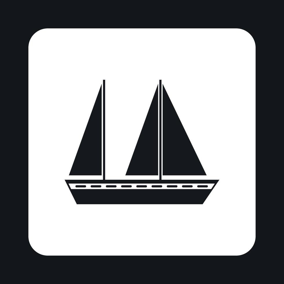 icono de barco, estilo simple vector