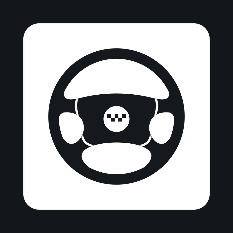 Steering wheel of taxi icon, simple style vector