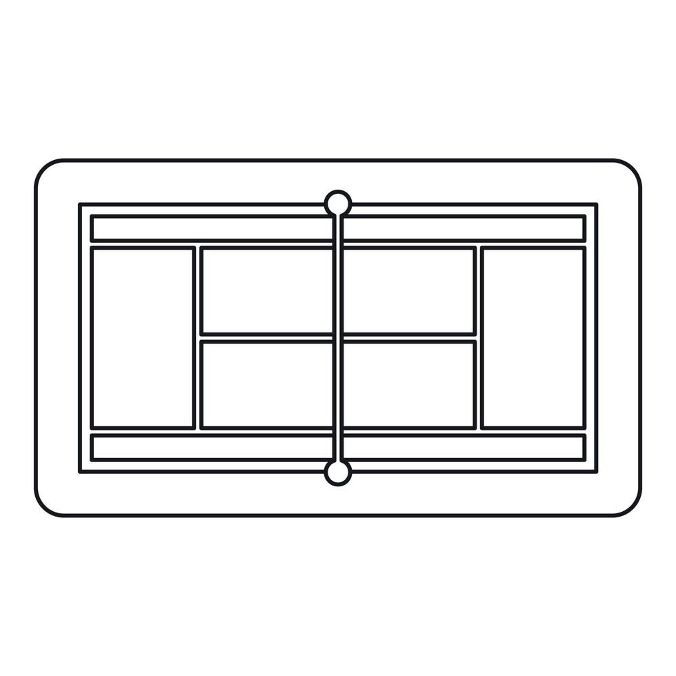 Tennis court icon, outline style vector