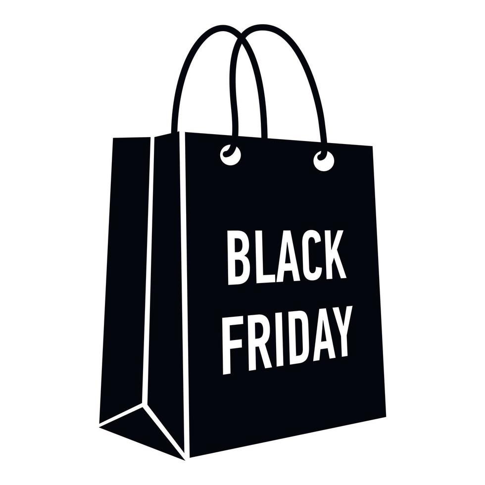 Bag black friday icon, simple style vector