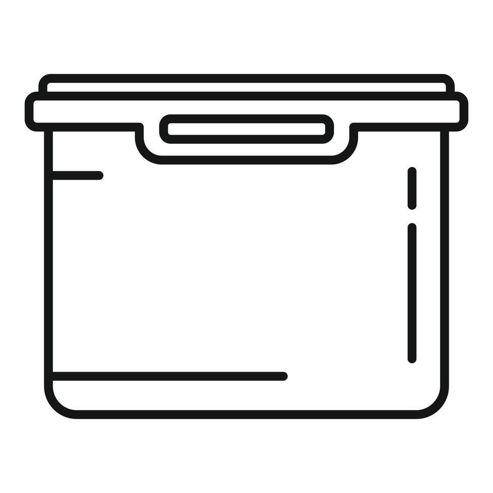 Plastic food storage icon, outline style vector