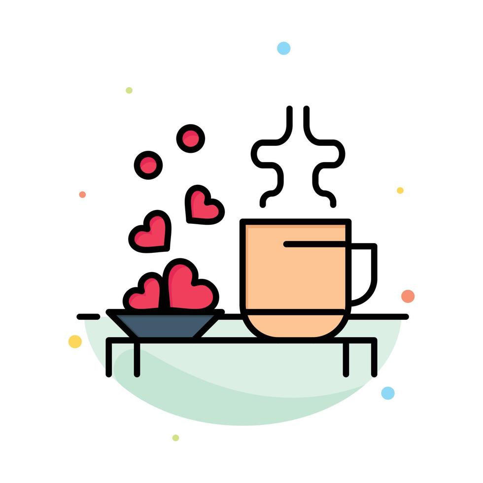 taza de té corazones amor amoroso boda abstracto color plano icono plantilla vector