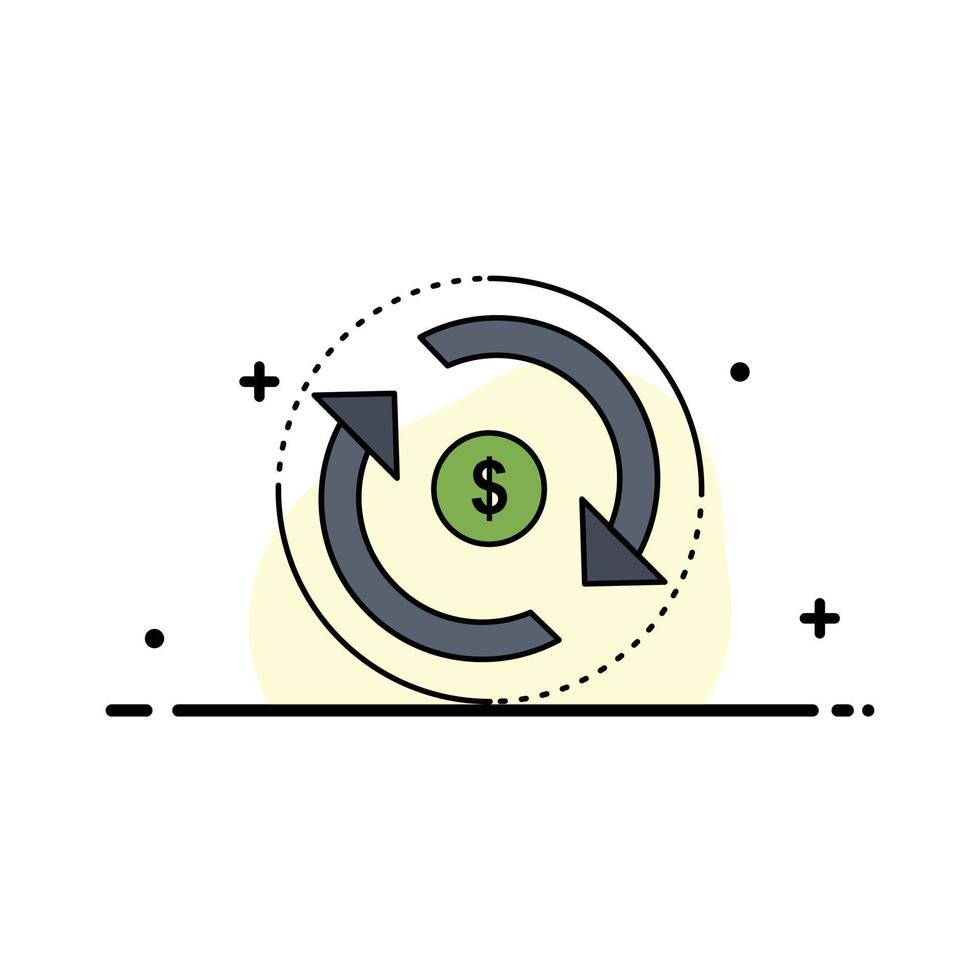 Circulation finance flow market money Flat Color Icon Vector