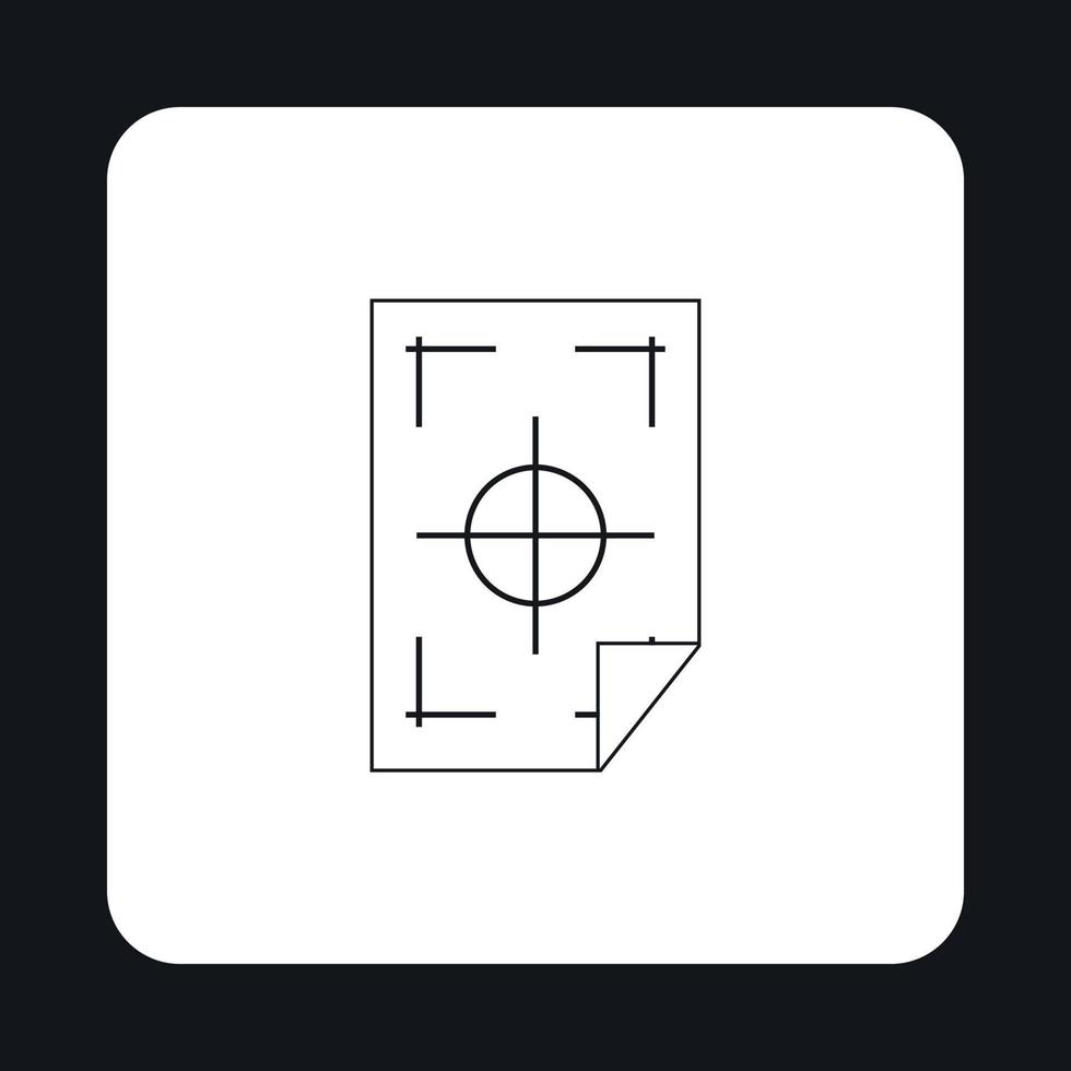 Printer marks on a paper icon, simple style vector