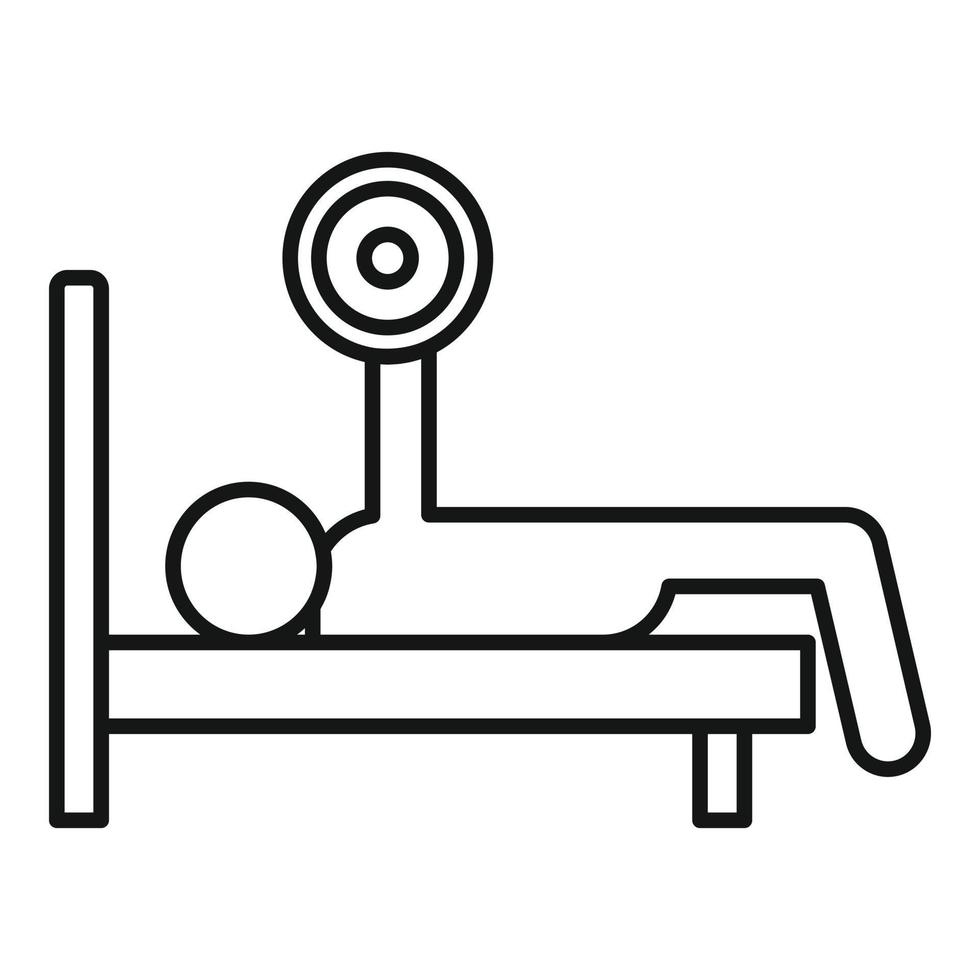 Bench press icon, outline style vector