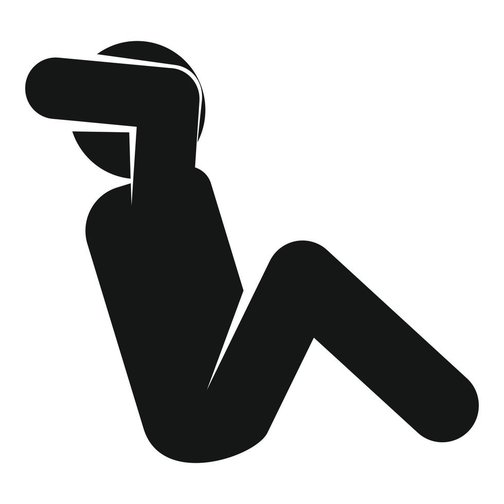 icono de entrenamiento de abs de gimnasio, estilo simple vector