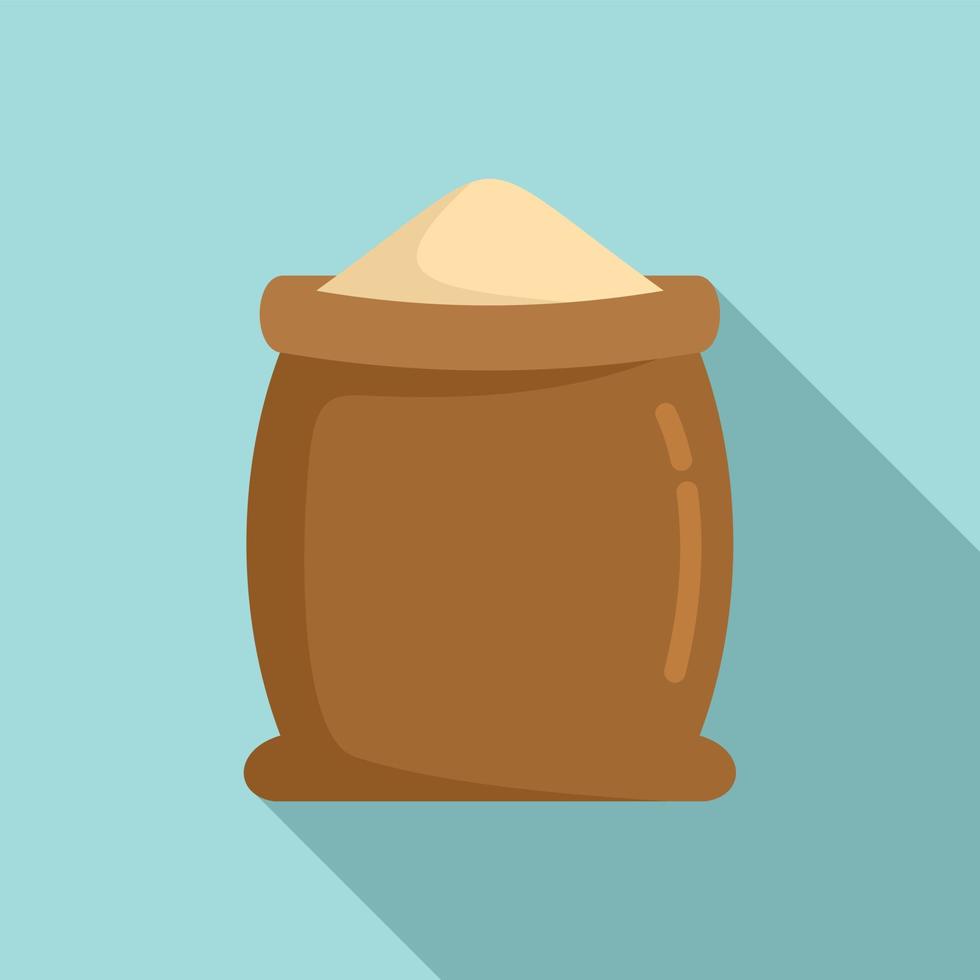 Open flour sack icon, flat style vector