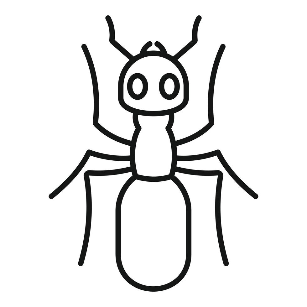 icono de hormiga insecto, estilo de esquema vector