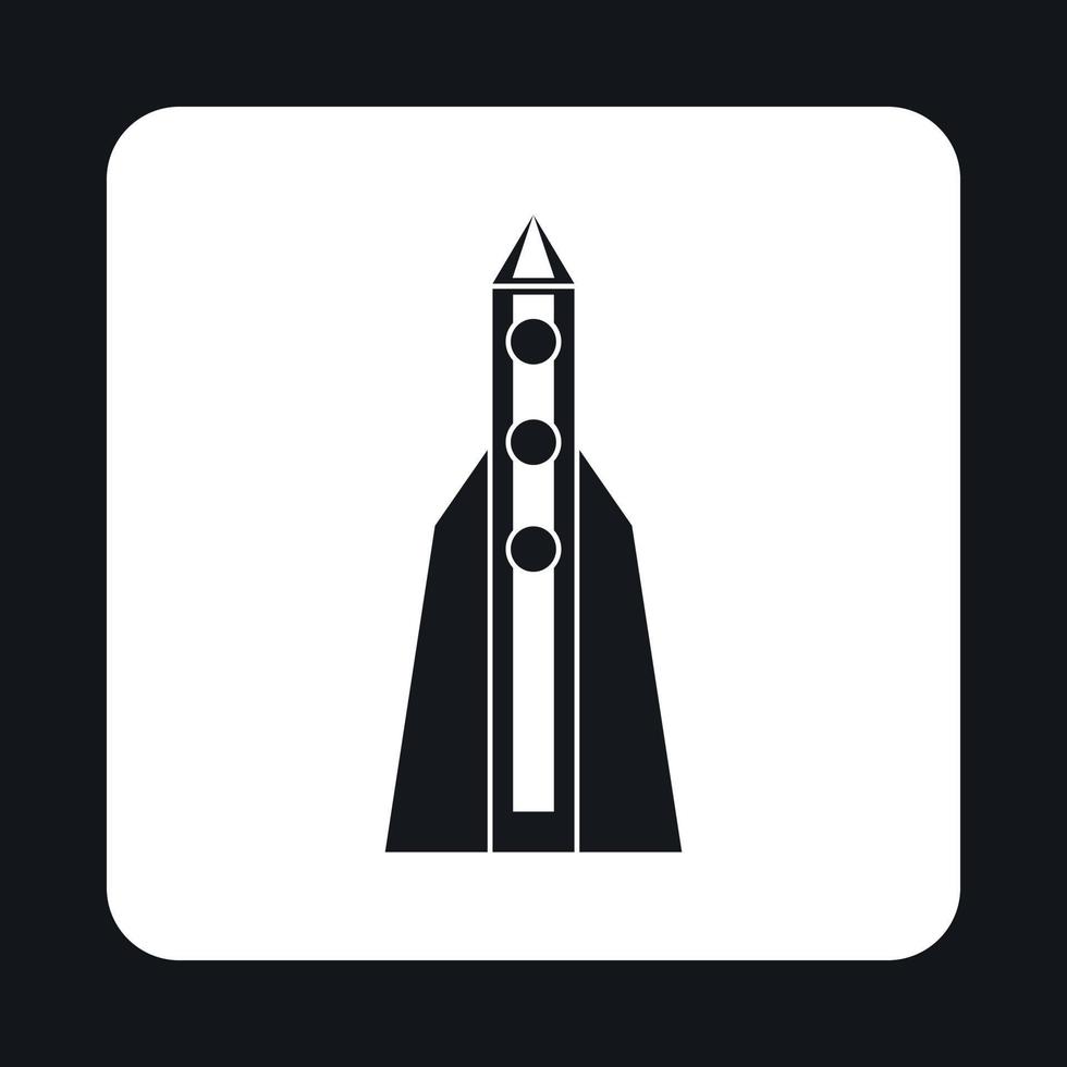 Long rocket icon, simple style vector