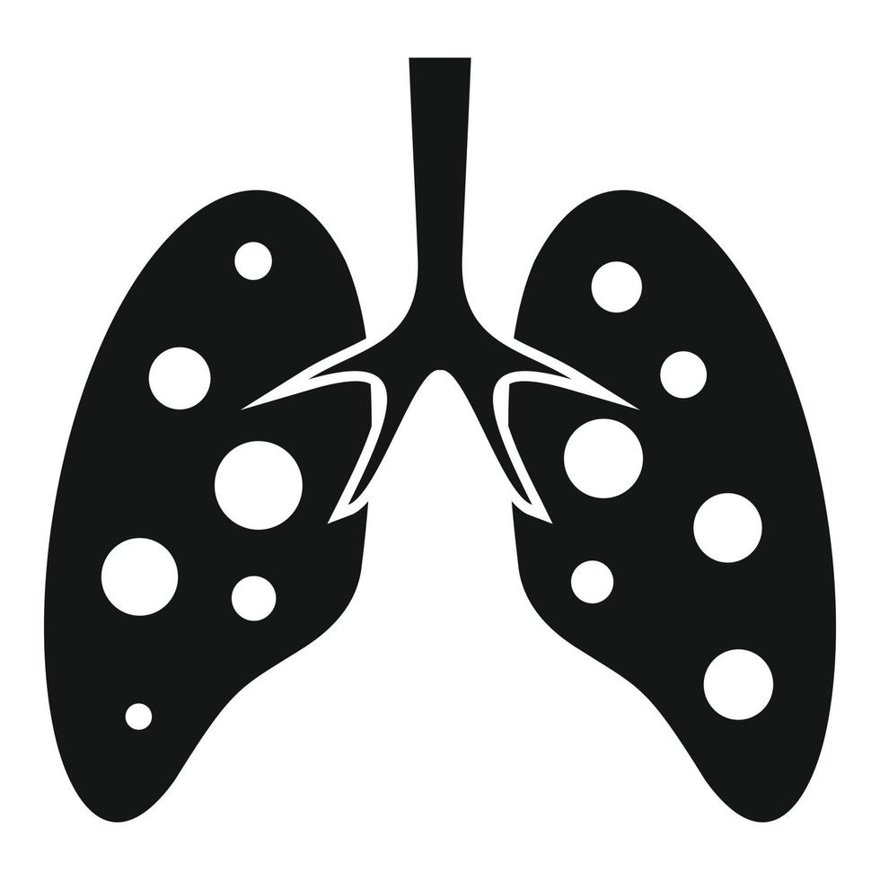 Coronavirus lungs icon, simple style vector