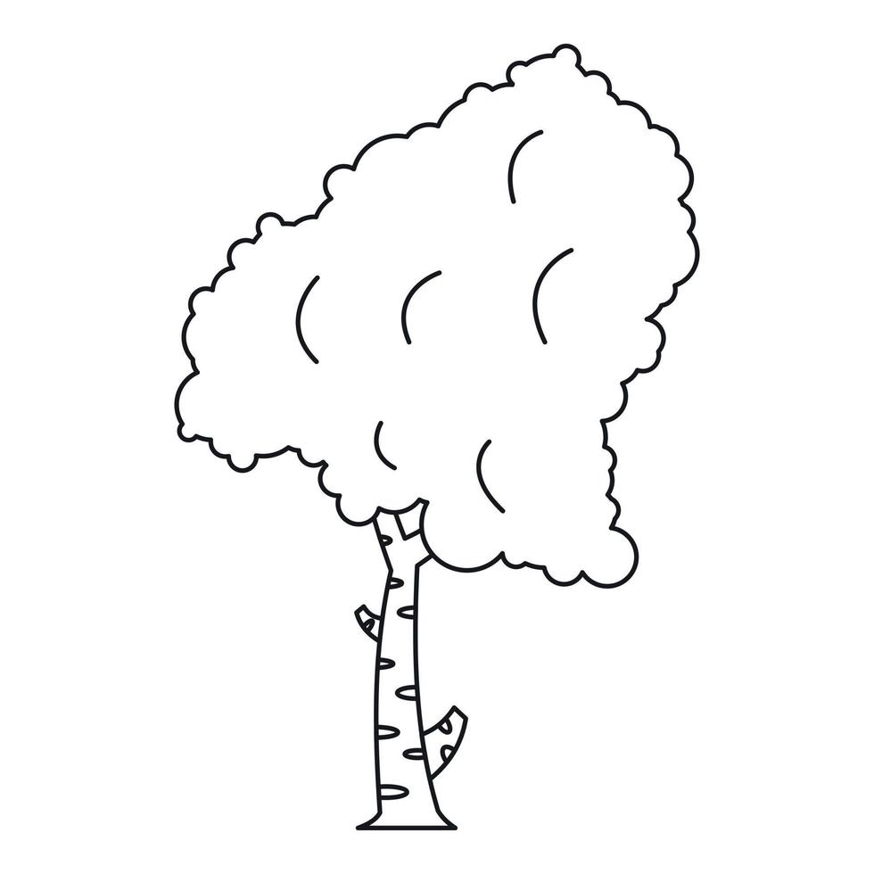 Birch tree icon, outline style vector