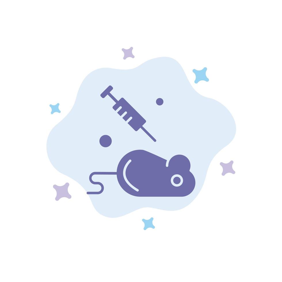 experimento laboratorio ratón ciencia icono azul sobre fondo de nube abstracta vector