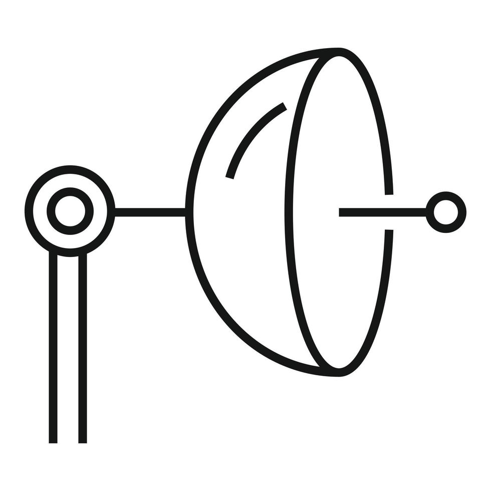 Parabolic antenna icon, outline style vector