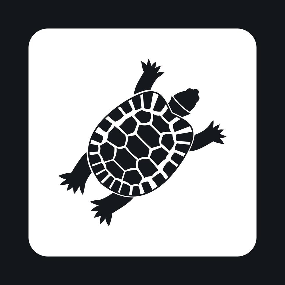 icono de tortuga, estilo simple vector