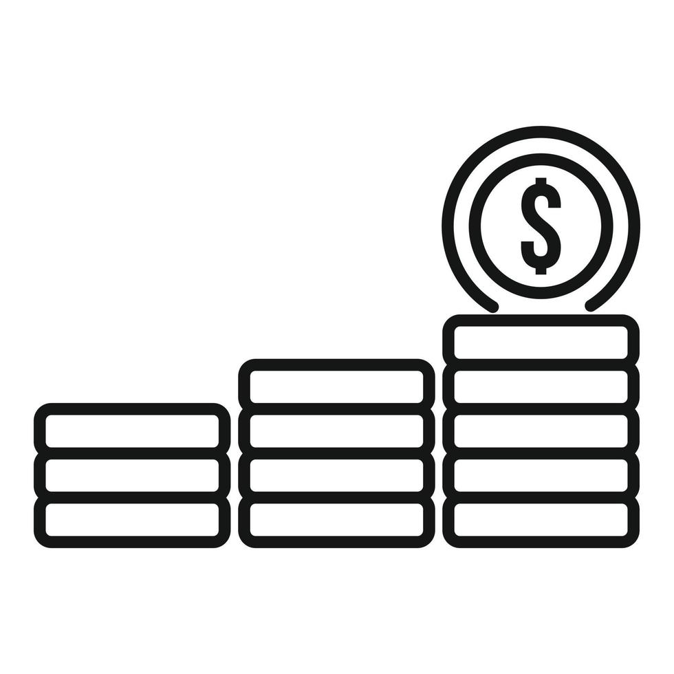 Restructuring dollar icon, outline style vector