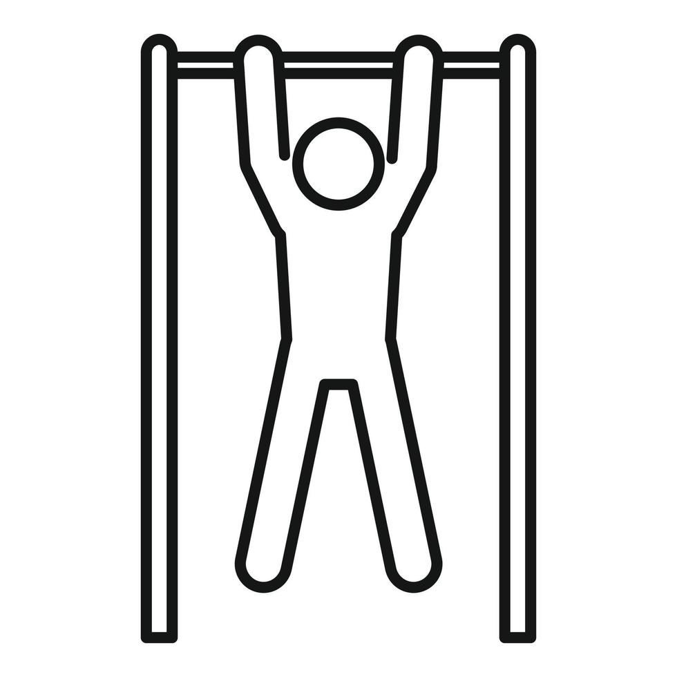 Pull-ups on the horizontal bar icon, outline style vector