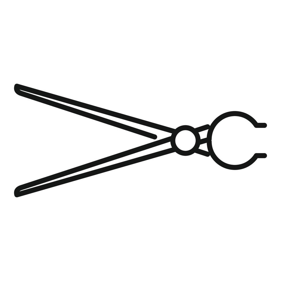 icono de alicates de metalurgia, estilo de esquema vector