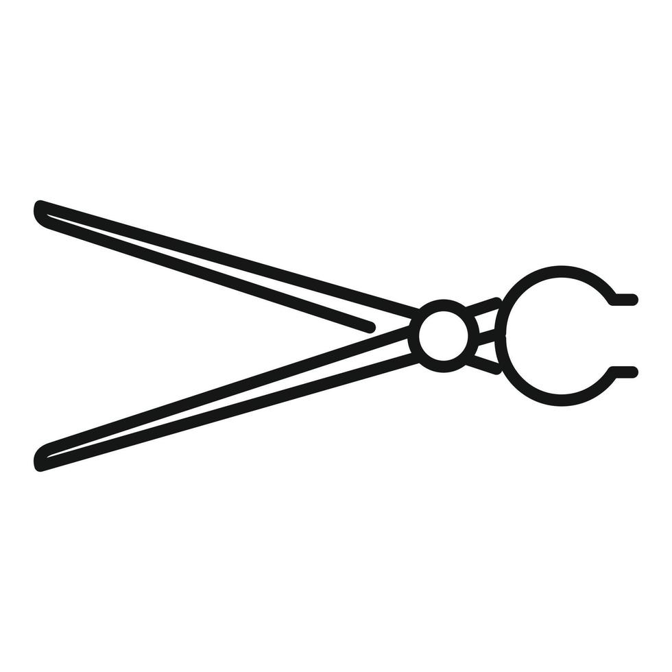 Metallurgy pliers icon, outline style vector