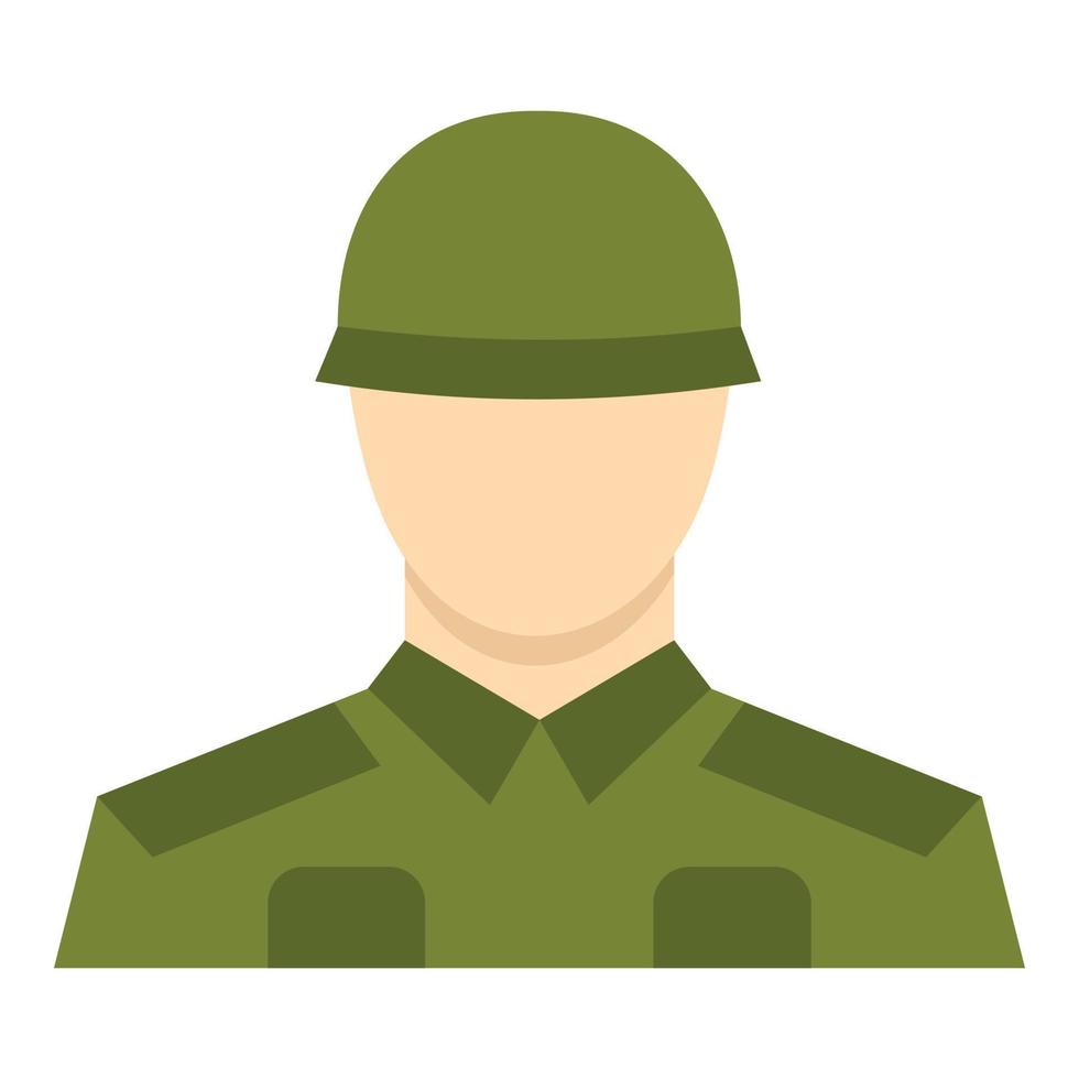 icono de soldado, tipo plano vector