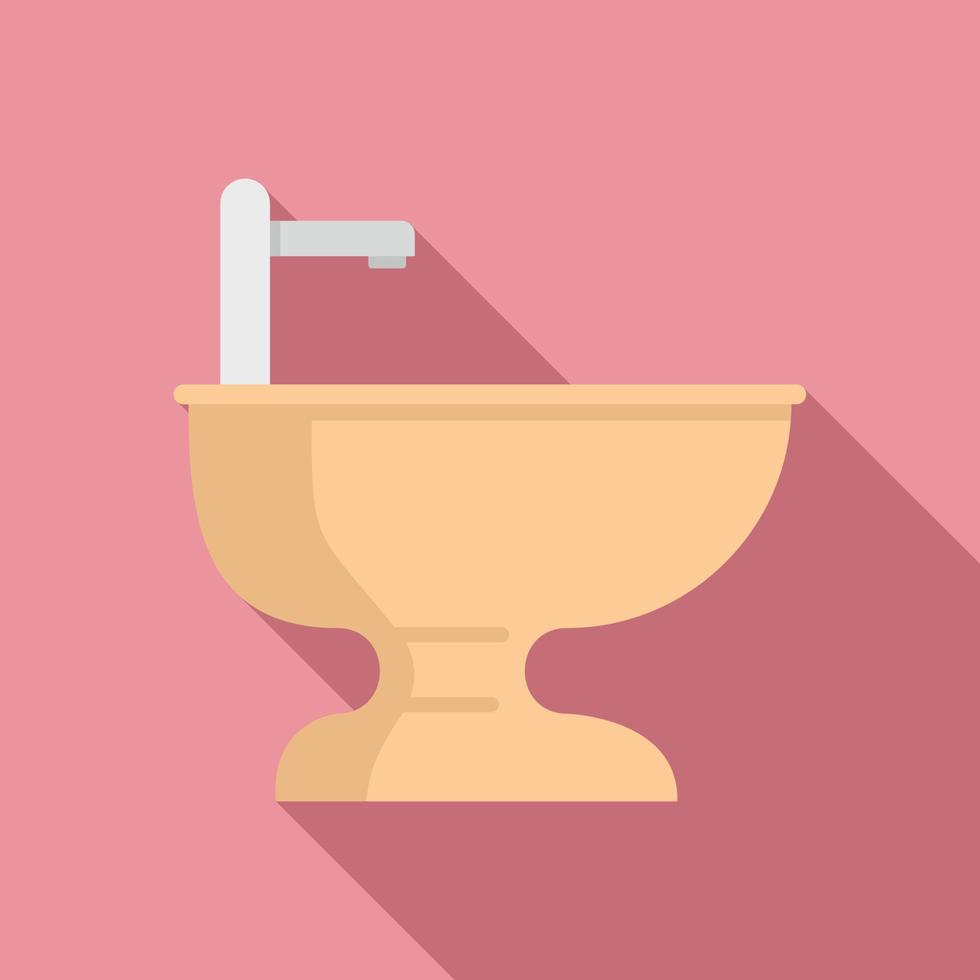 Bathroom bidet icon, flat style vector