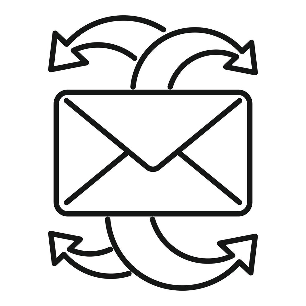 icono de correo electrónico de reestructuración, estilo de esquema vector