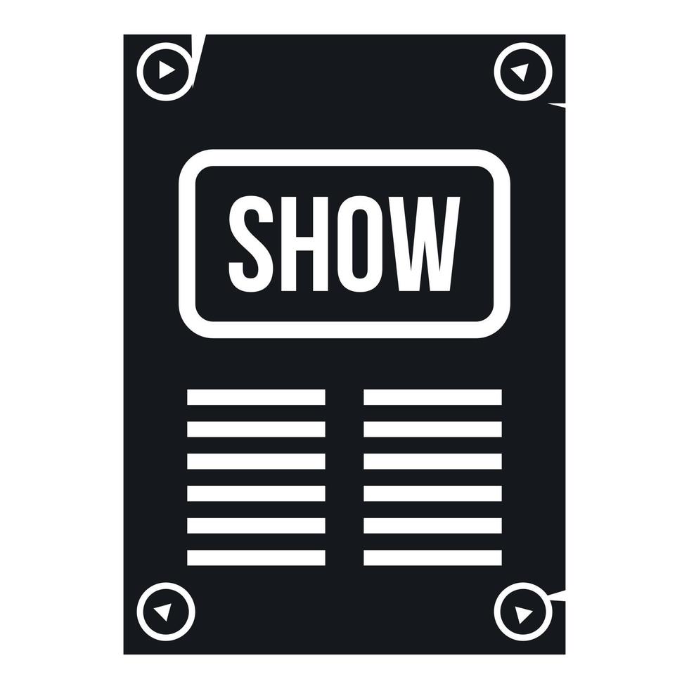 Poster icon, simple style vector