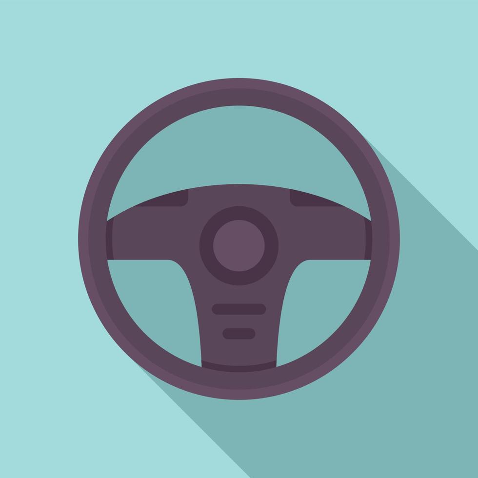 Shape steering wheel icon, flat style vector
