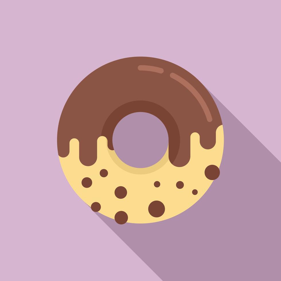 icono de donut dulce, estilo plano vector